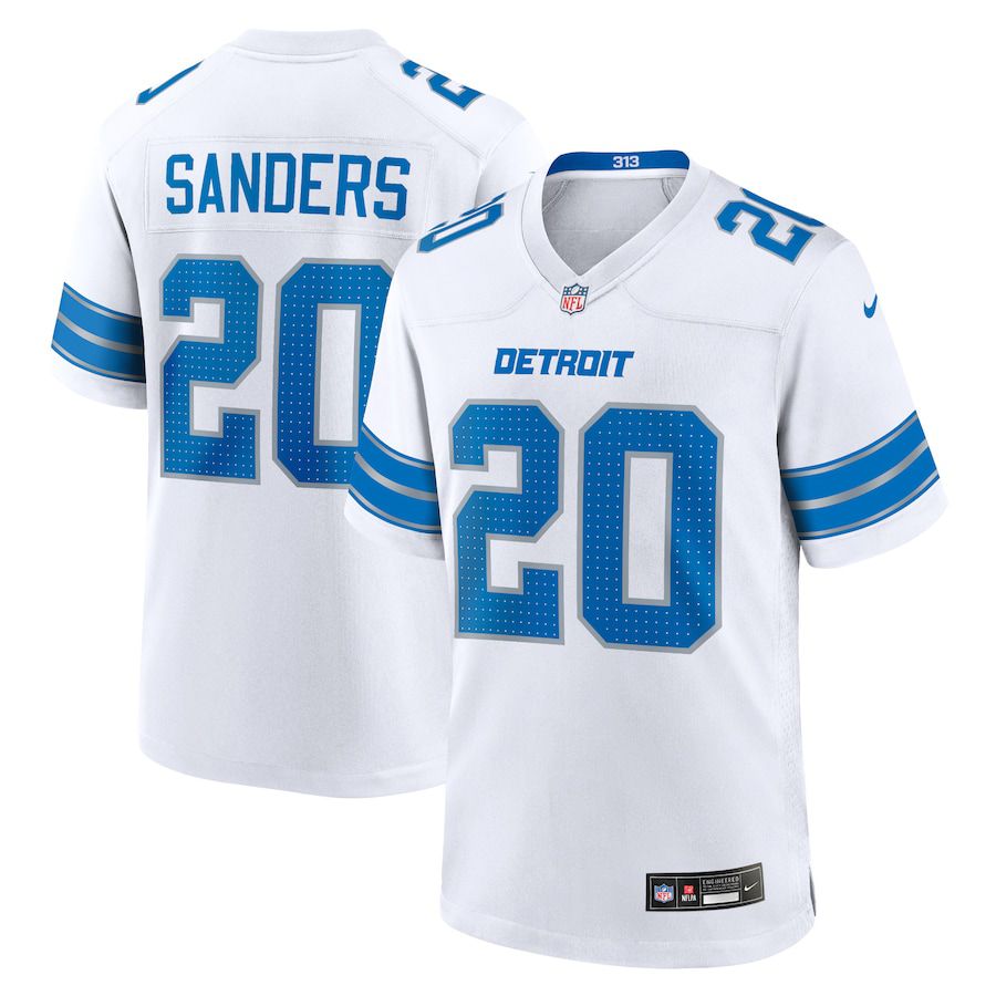 Men Detroit Lions #20 Barry Sanders Nike White Retired Player Game NFL Jersey